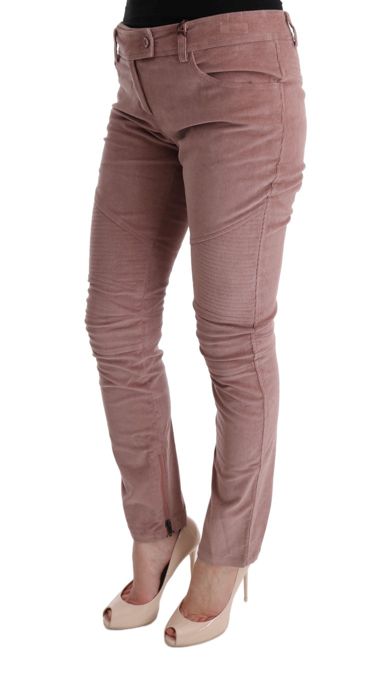 Ermanno Scervino cropped leisure trousers in pink velvet